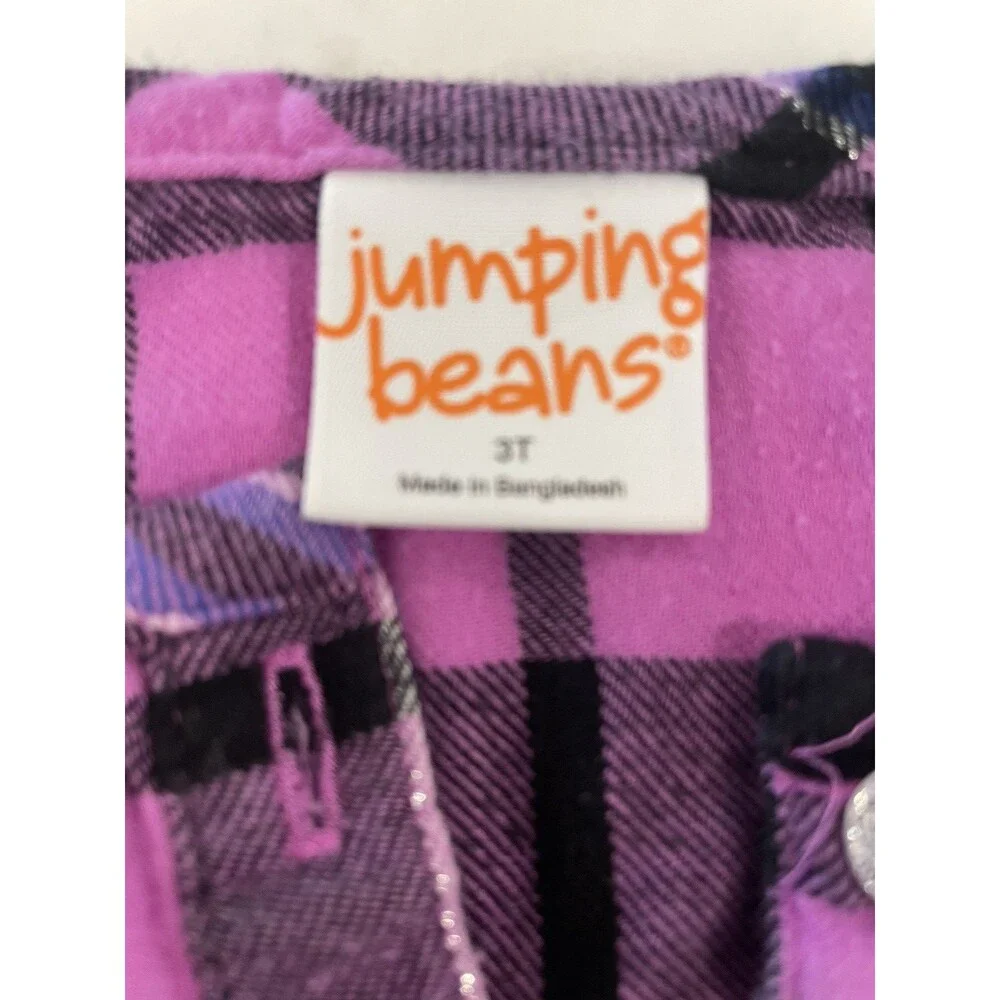 Jumping Beans Girls Long Sleeve Flannel Shirt, 3T - Picture 3 of 4